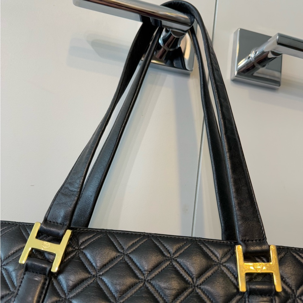 MCM Quilted Leather Tote Bag in Black. + COA. EUC - Picture 3 of 8